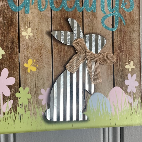 2/$20 NWT Beautiful Glittered Easter Blessings Die Cast Metal 🐇 Decoration Sign - Picture 17 of 17